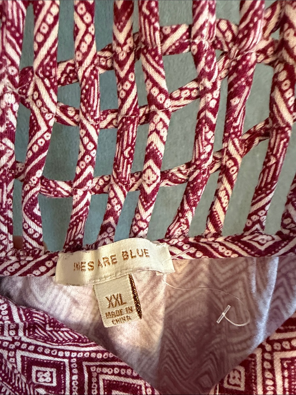 Skies Are Blue Pink Geo-Print Ladder-Back Tank - Picture 3 of 3